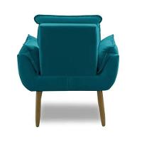 Kit 2 Poltronas Azul Tiffany Decorativa Opala Confortável Para Sala Quarto Recepção Suede Luxo