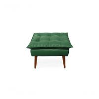 2 Poltronas Opala Com 1 Puff Decorativa Confortável Para Sala Quarto Recepção Suede Luxo Verde - 2