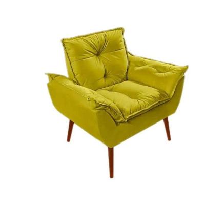 Poltrona Decorativa Opala Suede Amarela Escritorio