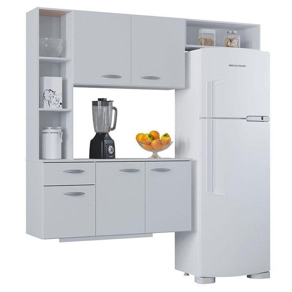 Cozinha Com Balcão Isis 163 Cm Branco - Poquema - 1