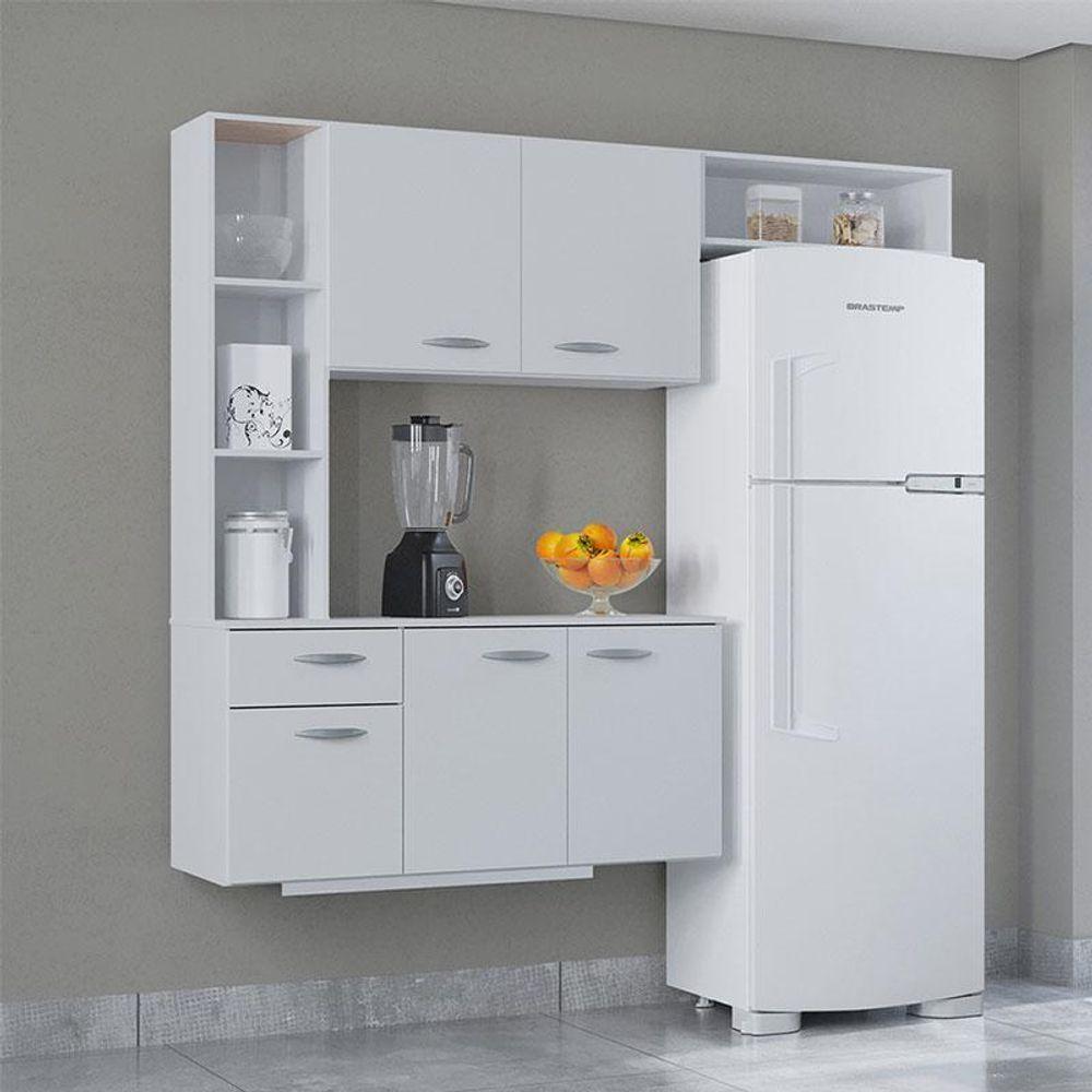 Cozinha Com Balcão Isis 163 Cm Branco - Poquema - 2