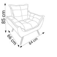 Poltronas Para Amamentação Com 1 Puff Decorativa Confortável Para Sala Quarto Recepção Suede Luxo Rosa - 3