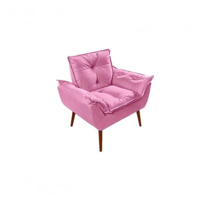 Poltrona Decorativa Sala De Estar Opala Suede Rose
