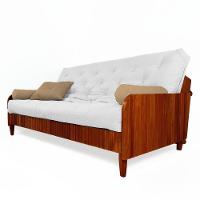 Sofá Cama Paris Ii Ripado Acquablock Madeira Maciça Imbuia - Branco Off - 1