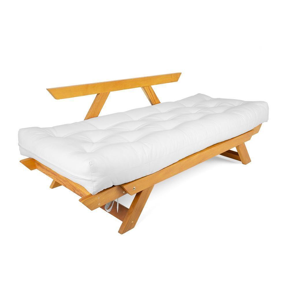 Sofá Japão Futon Acquablock Madeira Nobre Natural - Branco Off - 5
