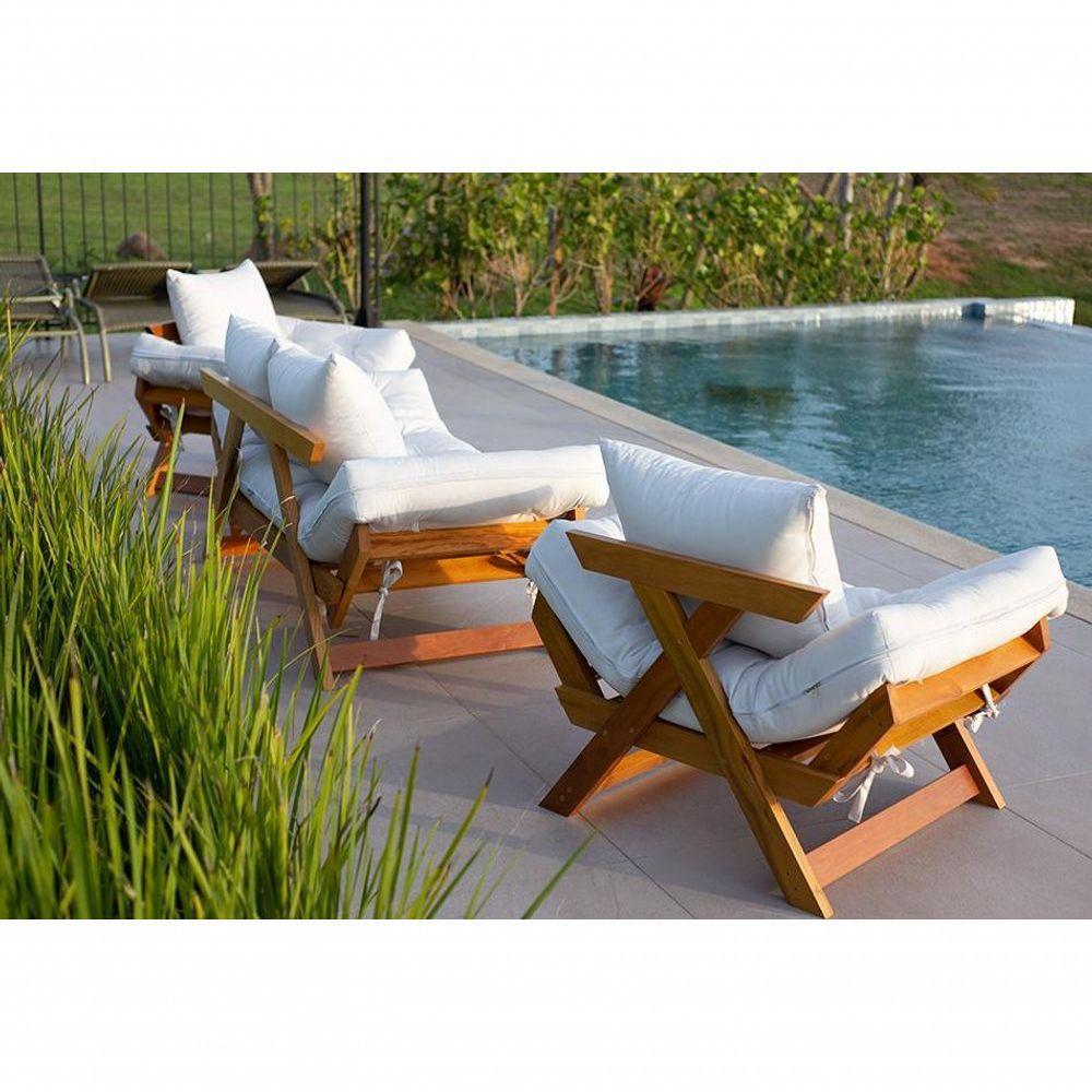 Sofá Japão Futon Acquablock Madeira Nobre Natural - Branco Off - 9