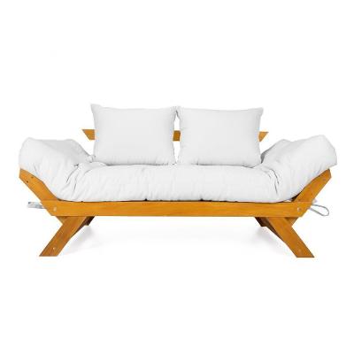 Sofá Japão Futon Acquablock Madeira Nobre Natural - Branco Off