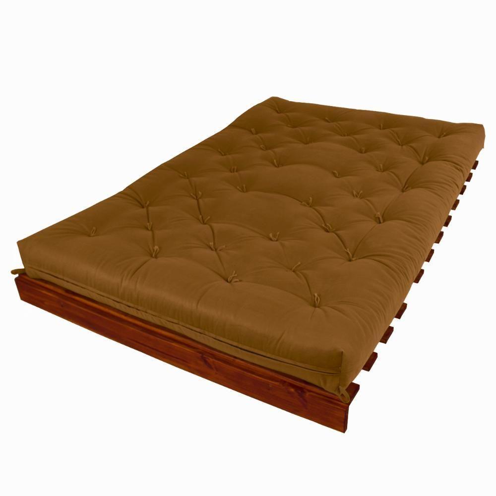 Sofá Cama Casal Futon Tokio D33 Madeira Maciça Imbuia - Caramelo - 3