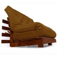 Sofá Cama Casal Futon Tokio D33 Madeira Maciça Imbuia - Caramelo - 2