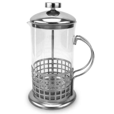 Cafeteira Francesa French Press Em Inox Decorado E Vidro Borosilicato 350ml - Luxo Para Café E Chá