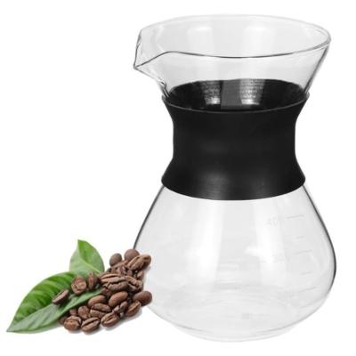 Cafeteira de Vidro Manual Yeet Borossilicato 400ML Transparente com Coador Permanente Inox