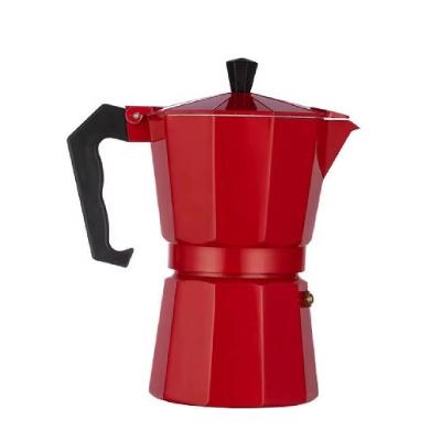 Cafeteira Italiana Moka Vermelha – 6 Xícaras, Alumínio, Café Expresso Tradicional
