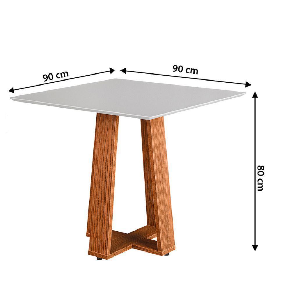 Conjunto Sala De Jantar Mesa Athenas Quadrada 0,90m 4 Cadeiras Trento Dobuê Madeirado Preto - 3