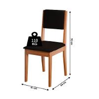 Conjunto Sala De Jantar Mesa Athenas Quadrada 0,90m 4 Cadeiras Trento Dobuê Madeirado Preto