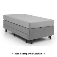 Cama Box Solteiro Com Auxiliar 88x188 Reforçada Suede Cinza - 2