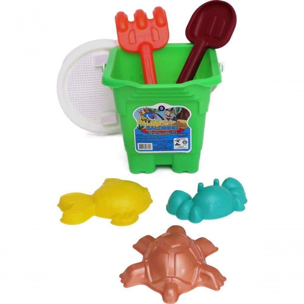 Kit Balde Areia Praia Quadrado Acessórios 09 Rei Do Balde - 1