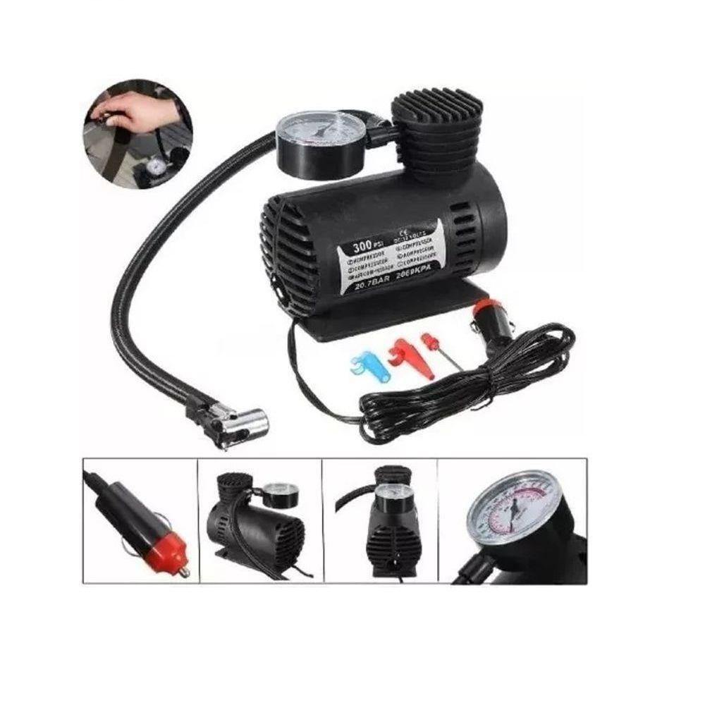 Mini Compressor Bomba De Ar Veicular Portátil Manômetro 12V - 6