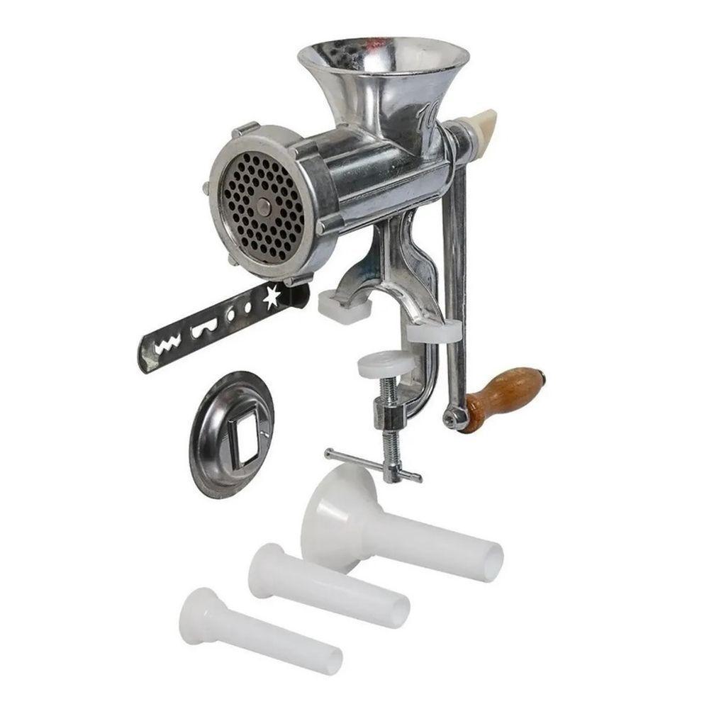 Moedor De Carne N 10 + Jogo De Funil Para Fazer Linguiça - 1