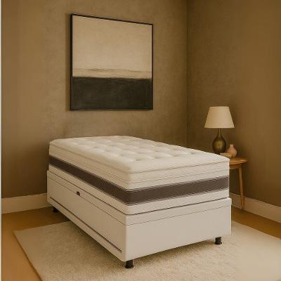 Cama Box Solteiro Com Auxiliar 88x188 Reforçada Branco
