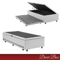 Cama Box Solteiro Com Auxiliar 88x188 Reforçada Branco