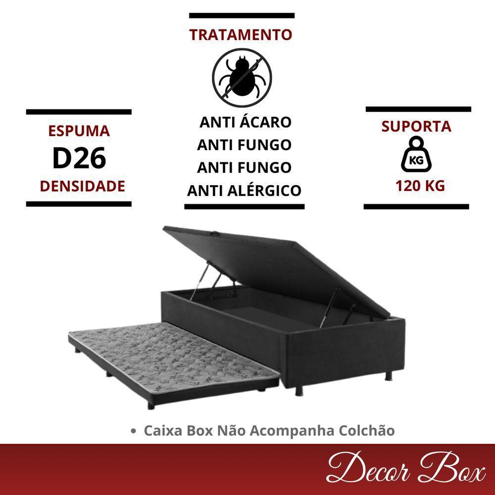 Base Cama Box Solteiro Com Baú E Cama Auxiliar Preto - 4