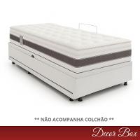 Cama Box Baú Solteiro 4 Pistão Revestimento Sintético Branco - 3