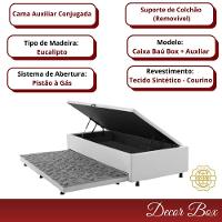 Cama Box Baú Solteiro 4 Pistão Revestimento Sintético Branco - 6