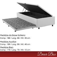 Cama Box Baú Solteiro 4 Pistão Revestimento Sintético Branco - 8