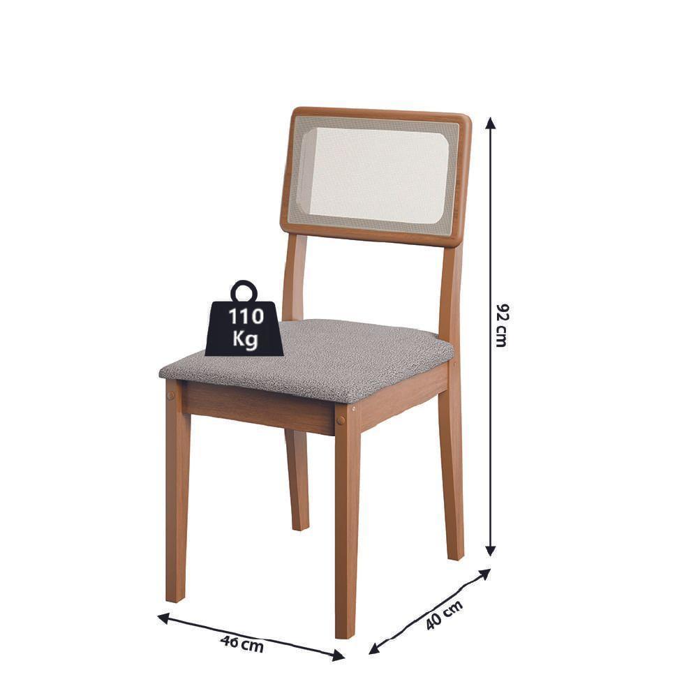 Conjunto Sala De Jantar Mesa Miami 1,60m 6 Cadeiras Santiago Dobuê Madeirado / Off White - 4