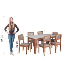 Conjunto Sala De Jantar Mesa Miami 1,60m 6 Cadeiras Santiago Dobuê Madeirado / Off White - 6