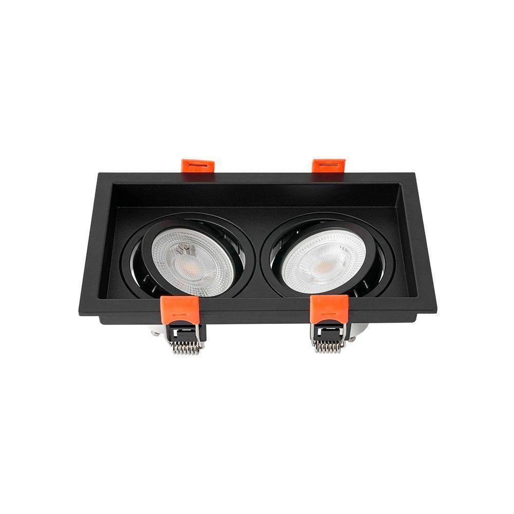 Spot De Embutir Recuado Nordecor Loyo Para 2 Lâmpadas Gu10 Mr16 Preto - 2