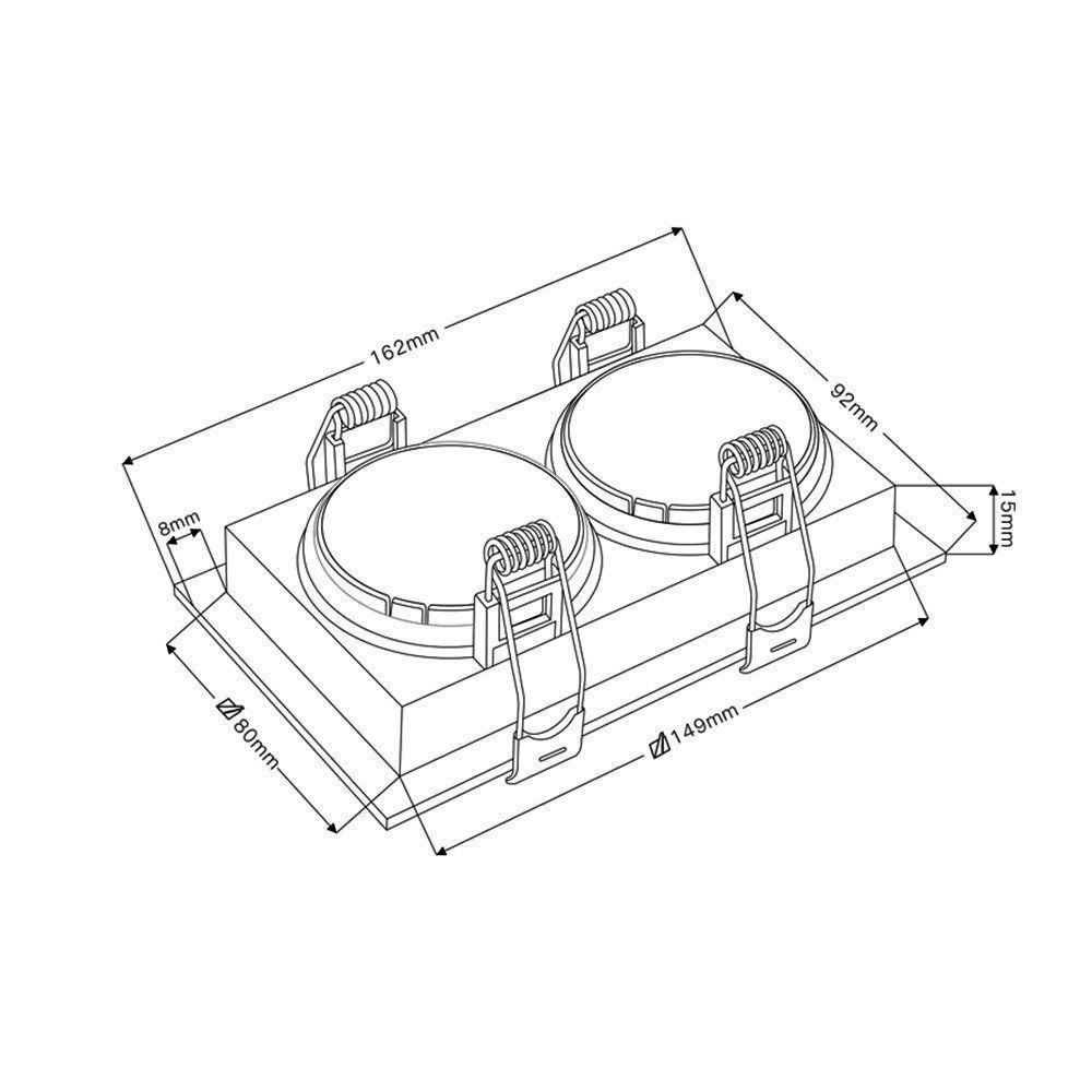 Spot De Embutir Recuado Nordecor Loyo Para 2 Lâmpadas Gu10 Mr16 Preto - 4
