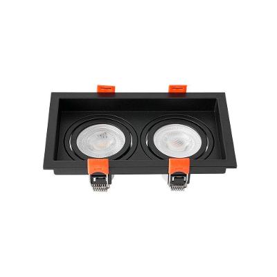Spot De Embutir Recuado Nordecor Loyo Para 2 Lâmpadas Gu10 Mr16 Preto