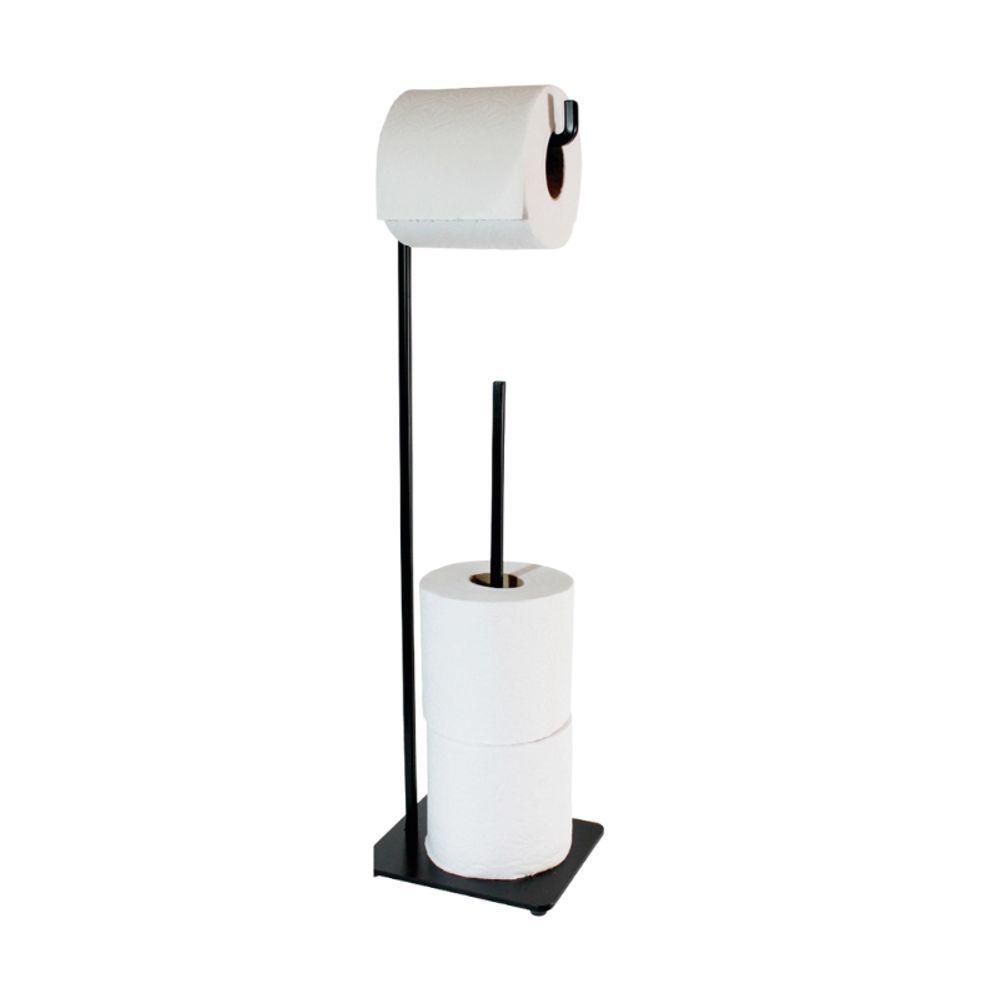 Suporte Para Papel Higiênico De Chão Preto Fosco Future - 2
