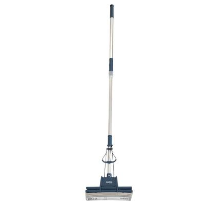 Mop De Espuma 27cm Com Cabo Metálico Telescópico De 1,27m E Duplo Espremedor