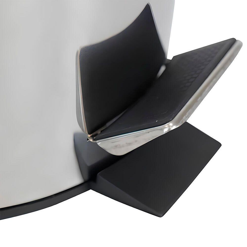 Lixeira Redonda Em Inox 8l Com Pedal E Cesto Removível – Estilo E Praticidade Para O Lar - 4