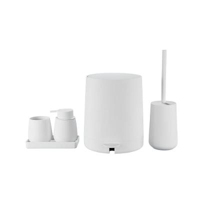Conjunto De Acessórios Para Banheiro 5 Peças - Branco, Moderno E Funcional