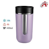 Copo Térmico De Aço Inox 400ml Com Tampa - Dupla Parede Na Cor Lilás - 3