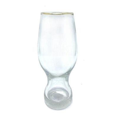 Copo De Vidro Elegante Com Borda Dourada - 470ml Para Bebidas Sofisticadas