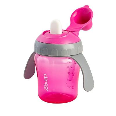 Copo De Transição Rosa Com Bico Rígido E Alças - Ideal Para Bebês De 6 A 36 Meses