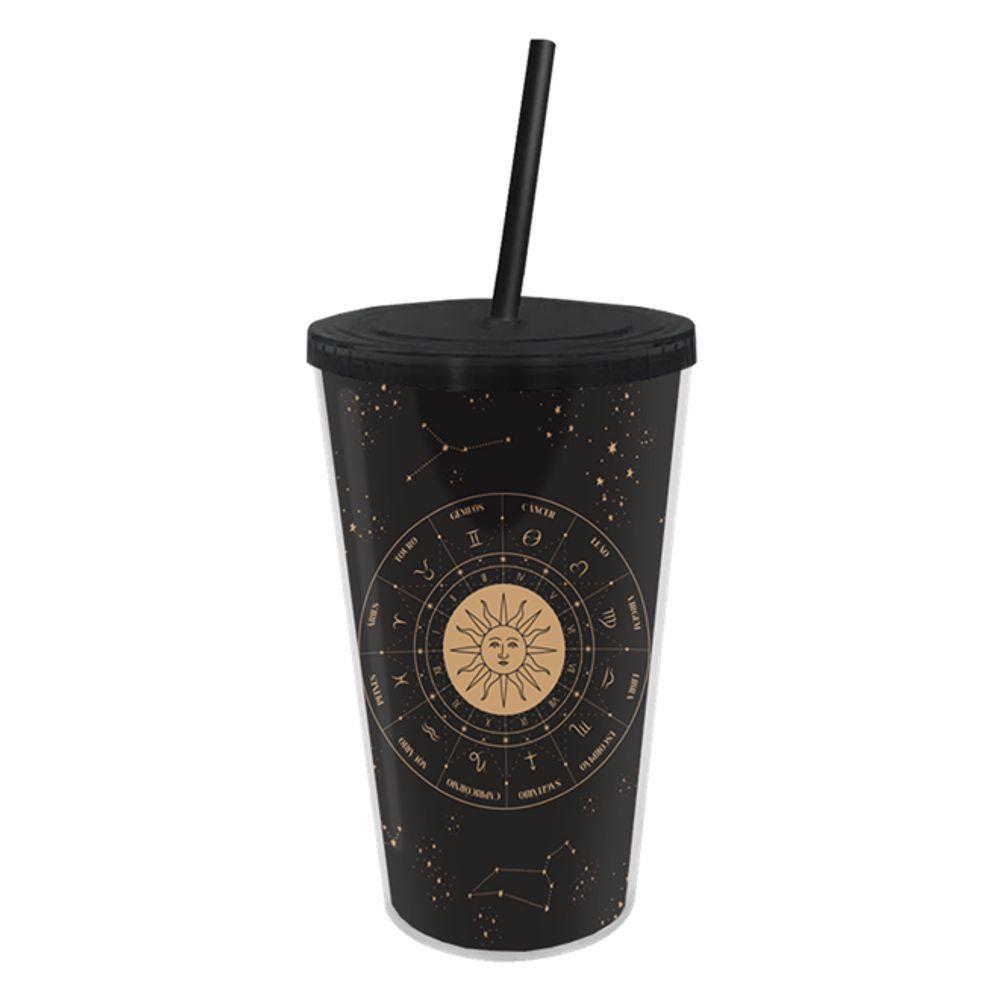 Copo Com Canudo Cósmico Dos Signos - Elegância E Personalização Para Sua Experiência Astral - 4
