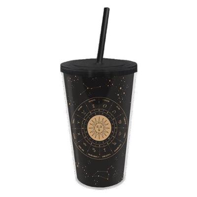 Copo Com Canudo Cósmico Dos Signos - Elegância E Personalização Para Sua Experiência Astral