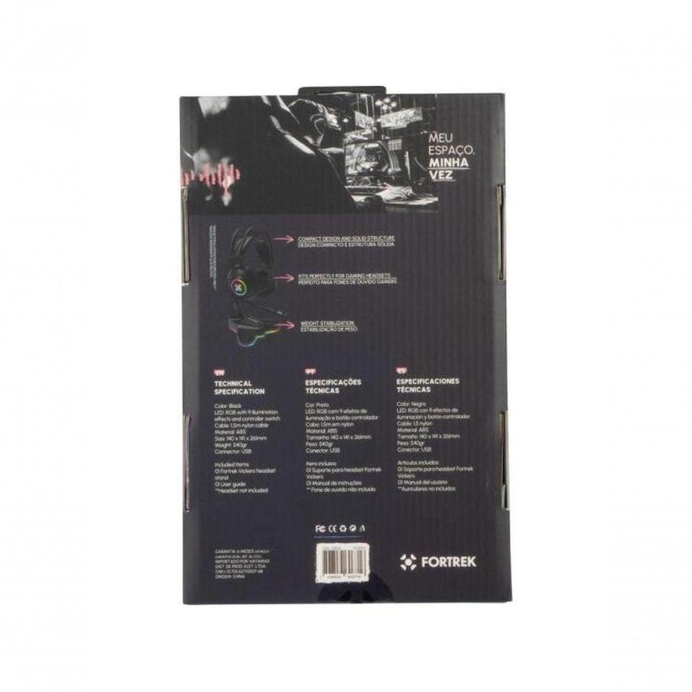 Suporte Para Headset Fortrek Vickers Rgb Preto - 7