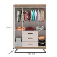 Quarto De Bebê Retrô Maya Com Berço Americano Vitória Off White Carvalho – Carolina - 10