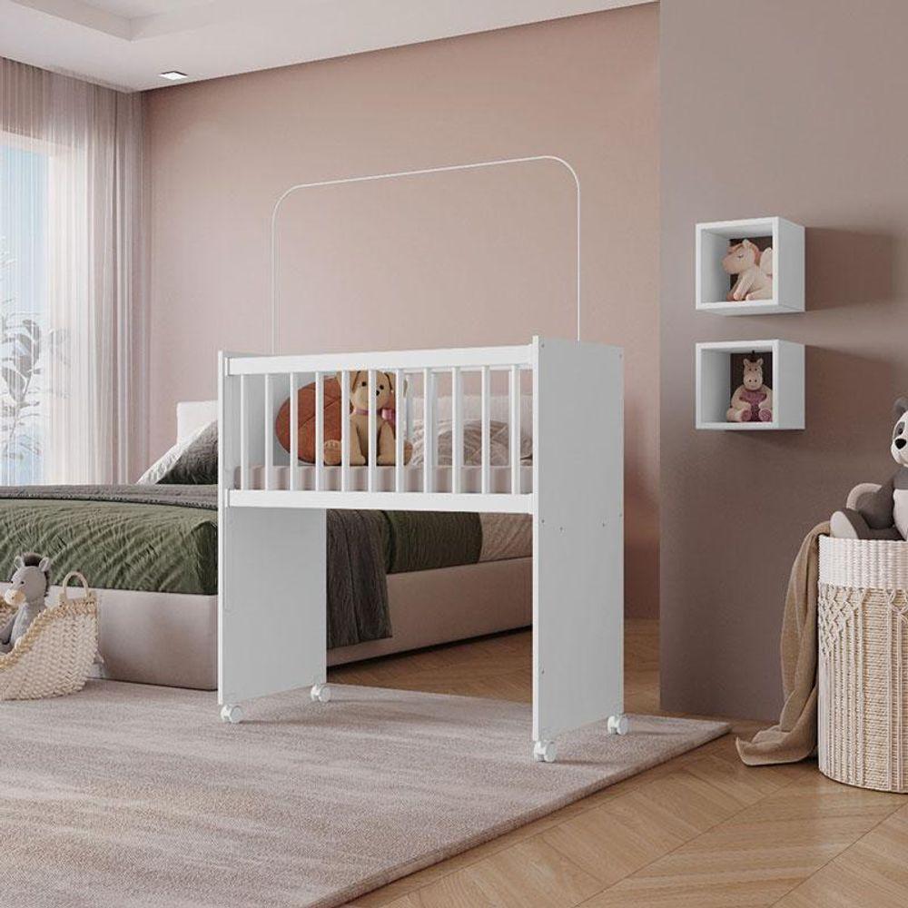 Mini Berço Moisés New Alegria Branco Brilho Com Colchão – Veronez - 4