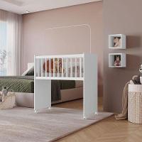 Mini Berço Moisés New Alegria Branco Brilho Com Colchão – Veronez - 4