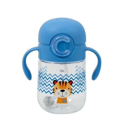 Copo Transição Infantil Com Canudo Tampa Anti-vazamento Azul Capacidade 300 Ml Desenho Coala