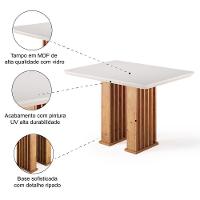 Mesa Sala De Jantar Tampo Com Vidro Mond 1,20m Madeirado/off White Viero - 3