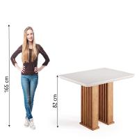 Mesa Sala De Jantar Tampo Com Vidro Mond 1,20m Madeirado/off White Viero - 4