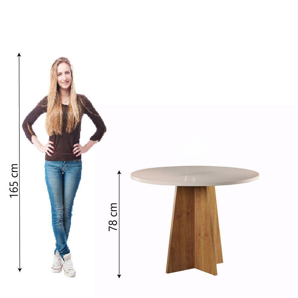 Mesa Redonda Para Sala De Jantar Fin Viero Madeirado/off White - 4